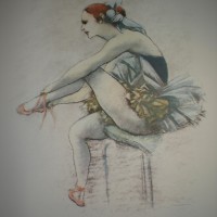 Ballerina con scarpette rosa